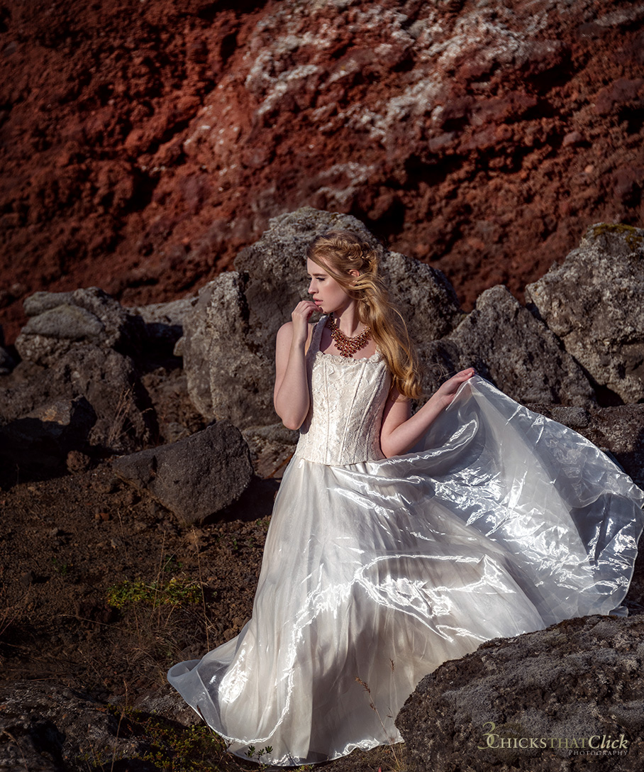 Hjördís Björg Hermannsdóttir in Reykjavik, Iceland at the lava fields of Rauðhólar