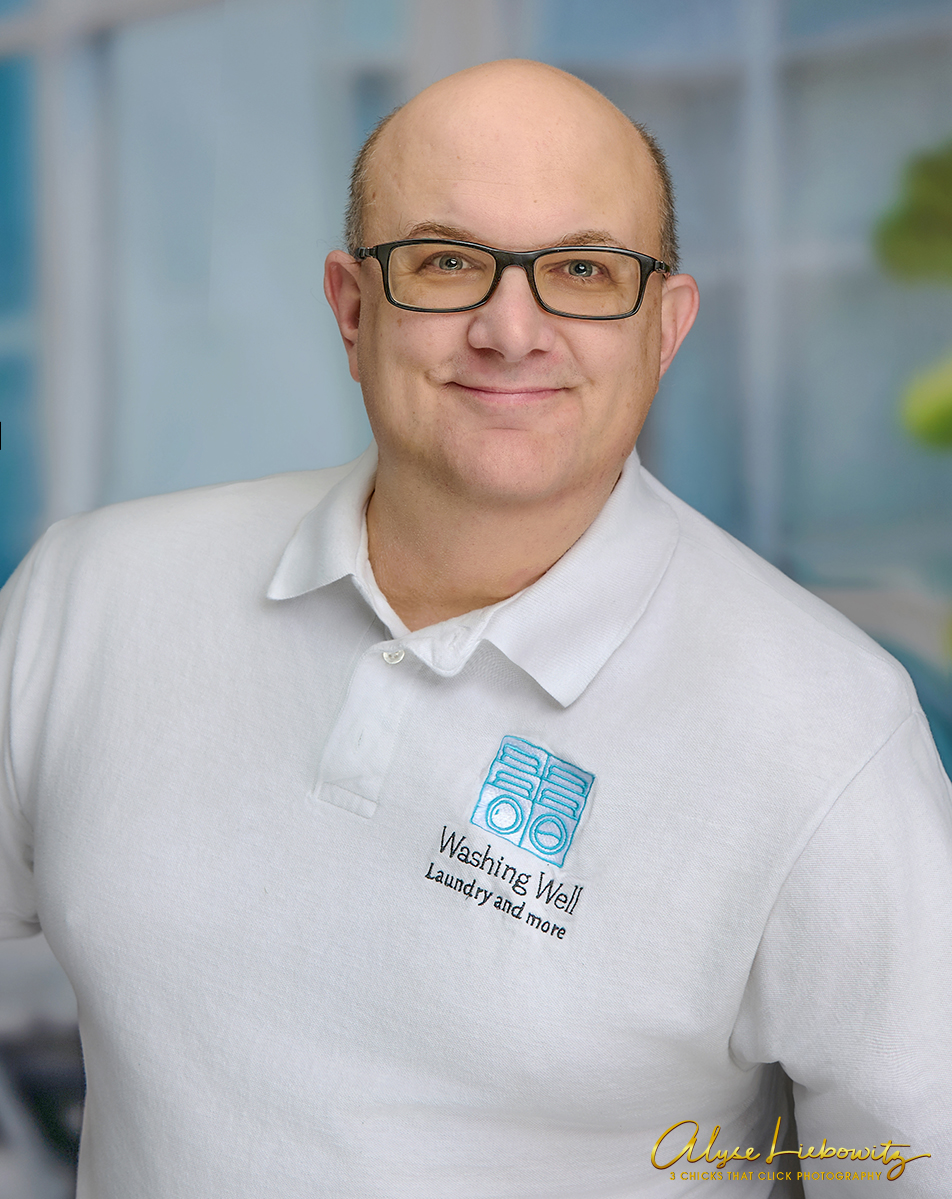 Mark Csordos, owner of the Washing Well laundromat, photographed by 3 Chicks That Click Photography