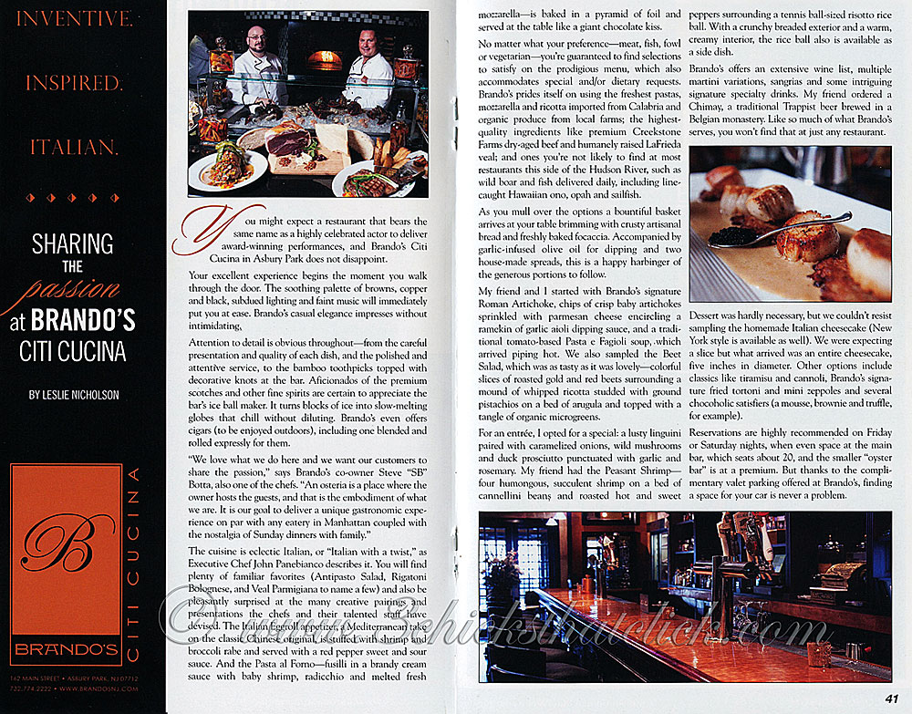 GGarden State Menu Magazine Featuring Brando's restaurant Page 2