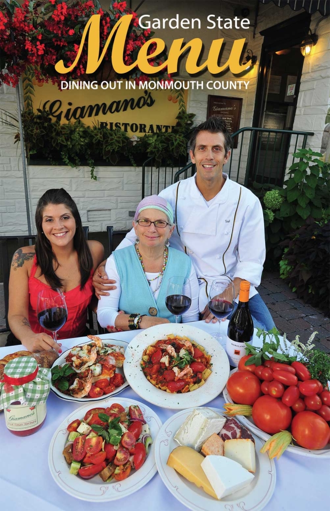 Garden State Menu Magazine Cover Featuring Giamano's Restaurant in Bradley Beach, NJ